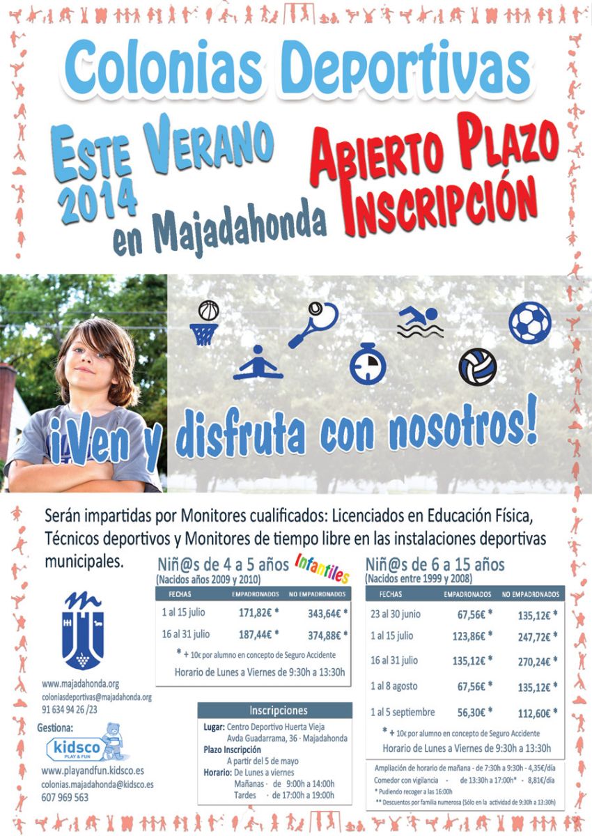 Cartel Colonias de verano en Majadahonda